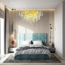 Gold nordic crystal chandelier dining room branch design