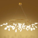Gold nordic firefly led chandelier dining room glass pendant light
