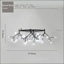 Gold nordic firefly led chandelier dining room glass pendant light