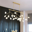 Gold nordic firefly led chandelier dining room glass pendant light