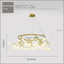 Gold nordic firefly led chandelier dining room glass pendant light