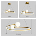 Gold nordic ring led chandelier dining room modern glass pendant