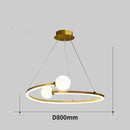 Gold nordic ring led chandelier dining room modern glass pendant