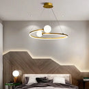 Gold nordic ring led chandelier dining room modern glass pendant