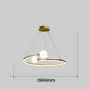 Gold nordic ring led chandelier dining room modern glass pendant