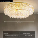 Gold pearl pendant chandelier – living room crystal leaf decor