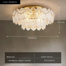 Gold pearl pendant chandelier – living room crystal leaf decor