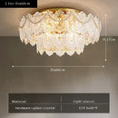 Gold pearl pendant chandelier – living room crystal leaf decor