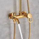 Gold rainfall and waterfall shower faucet set bathroom system