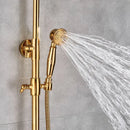 Gold rainfall and waterfall shower faucet set bathroom system