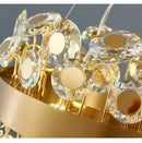 Gold rectangular crystal pendant chandelier for dining room