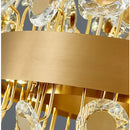 Gold rectangular crystal pendant chandelier for dining room