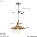 Gold retro edison fluted petal pendant lights for dining room