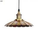 Gold retro edison fluted petal pendant lights for dining room