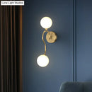 Artistic gold spherical wall lighting fixture bedroom glass sconce