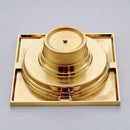 Gold square bathroom shower drain with interchangeable grates