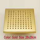 Gold square overhead shower head bathroom rain fixture