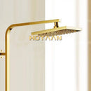 Gold square overhead shower head bathroom rain fixture