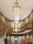 Gold stainless steel crystal pendant light living room chandelier