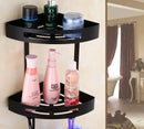 Gold stainless steel two tier corner shelf bathroom shower caddy