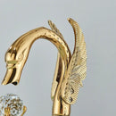 Gold swan crystal handle bathroom faucet – basin mixer tap