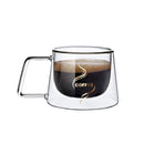 Gold swirl glass double wall coffee mug kitchen espresso cup