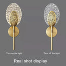 Gold textured glass led wall lamp bedroom indoor lighting
