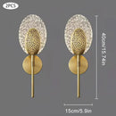 Gold textured glass led wall lamp bedroom indoor lighting
