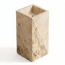Gold Travertine Rectangular Pedestal Sink - 21.5x14x33.5" - Honed and Chiseled