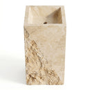 Gold Travertine Rectangular Pedestal Sink - 21.5x14x33.5" - Honed and Chiseled