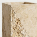 Gold Travertine Rectangular Pedestal Sink - 21.5x14x33.5" - Honed and Chiseled
