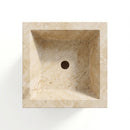 Gold Travertine Rectangular Pedestal Sink - 21.5x14x33.5" - Honed and Chiseled