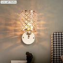 Gold trellis crystal wall light for living room direct wired electric