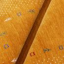 Gold Tribal Border Design Hand Loomed Wool Area Rug