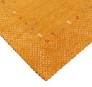 Gold Tribal Border Design Hand Loomed Wool Area Rug