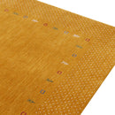 Gold Tribal Border Design Hand Loomed Wool Area Rug