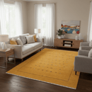 Gold Tribal Center Medallion Hand Loomed Wool Area Rug