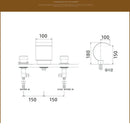 Gold waterfall double handle basin faucet bathroom crystal knob