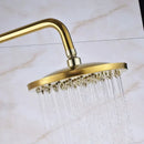 Gold & white dual handle wall mounted rainfall shower system bathroom