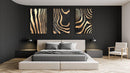 Gold Zebra Pattern Set of 3 Prints Modern Wall Art Modern Artwork
