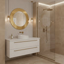 Gold Round Wall Mirror - Handmade Brass Bathroom Mirror