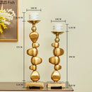 Golden alloy stone pile candle holder living room ornament