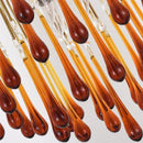 Golden amber crystal water drop chandelier dining room light