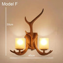 Golden antler deer horn wall lamp living room candle sconce