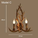 Golden antler deer horn wall lamp living room candle sconce