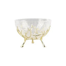 Golden antler glass fruit plate dining room centerpiece bowl