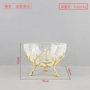 Golden antler glass fruit plate dining room centerpiece bowl