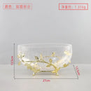 Golden antler glass fruit plate dining room centerpiece bowl