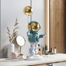 Golden astronaut resin home decor balloon figurine living room statue