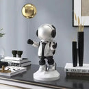 Golden astronaut resin home decor balloon figurine living room statue